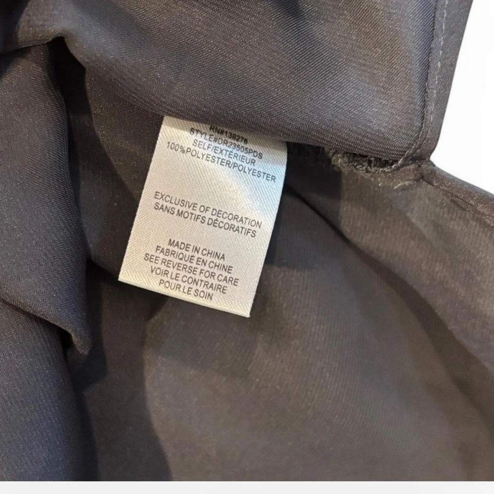 DR2 Satin Puff Sleeve Blouse Black Gray Size M Workwear Top - Picture 6 of 12